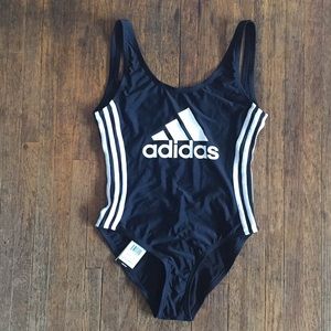 NEW Adidas Solid Logo One-Piece Swimsuit (women)